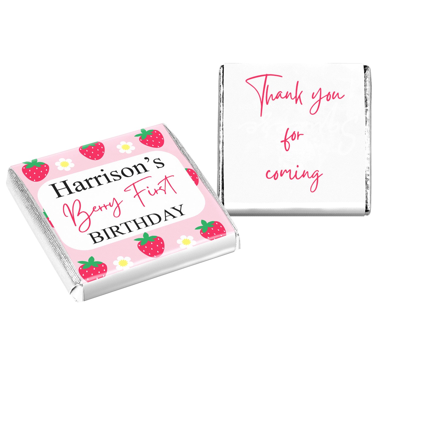 Personalised Berry First Birthdaty Party Chocolate Favours