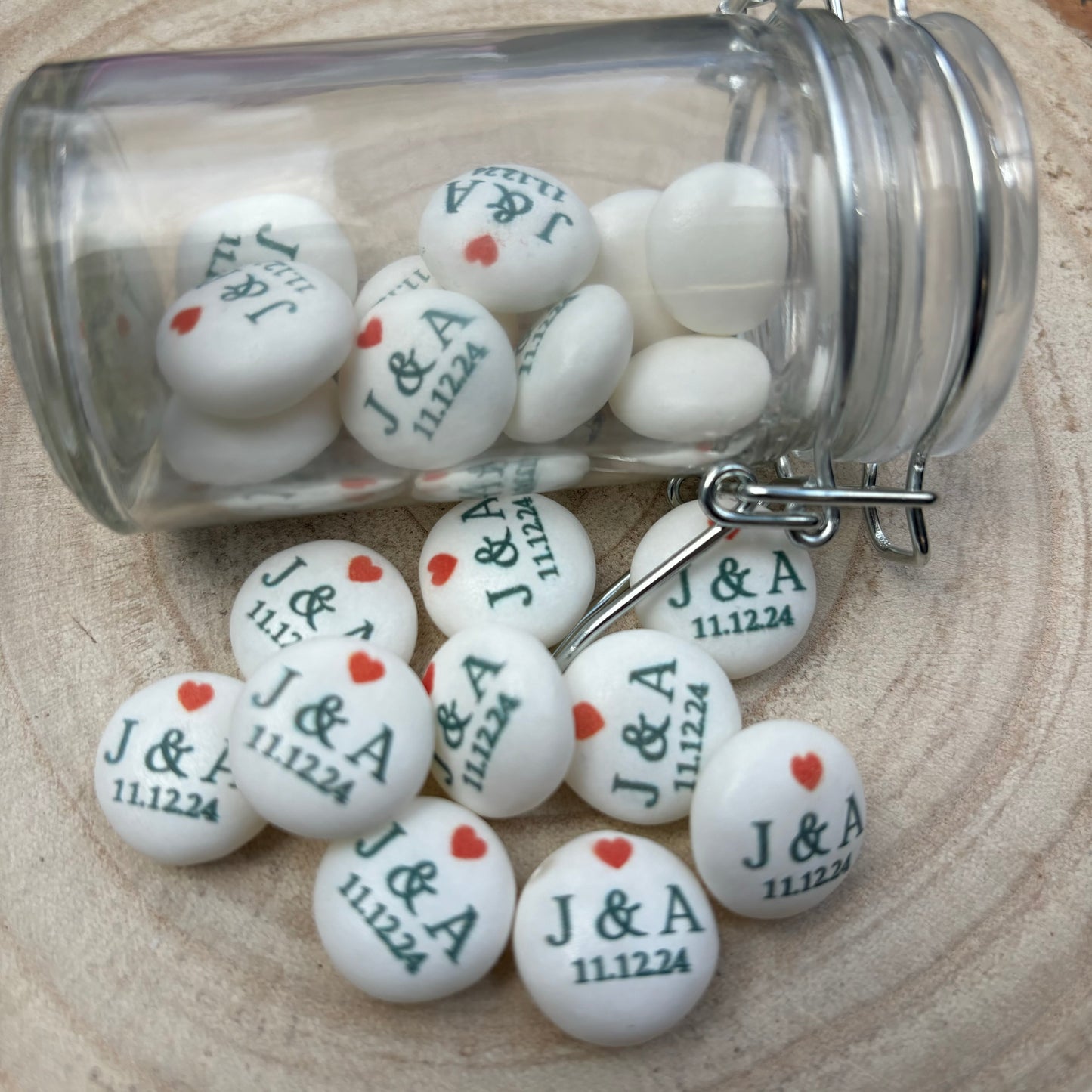 Personalised Printed Mento Chewy Mints Couples Initials