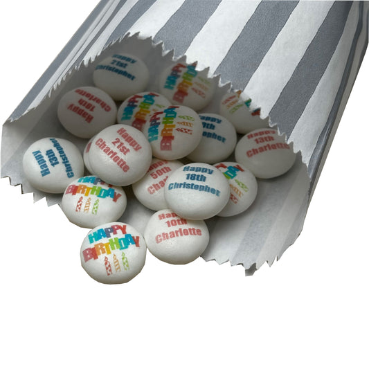 Printed Mento Chewy Mints Birthday Party Favours
