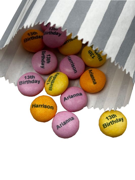 Printed Mento Chewy Mints Colourful Birthday Party Favours