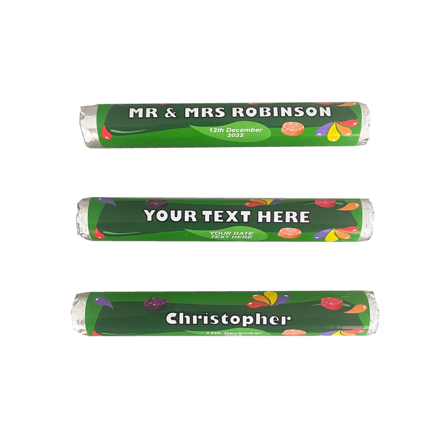 Personalised Fruit Pastilles Favours Place Settings