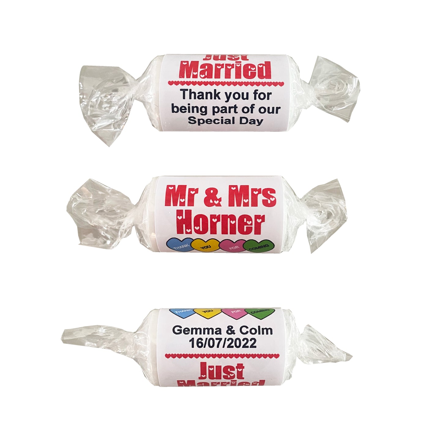 Personalised Love Heart Sweets Wedding Favours