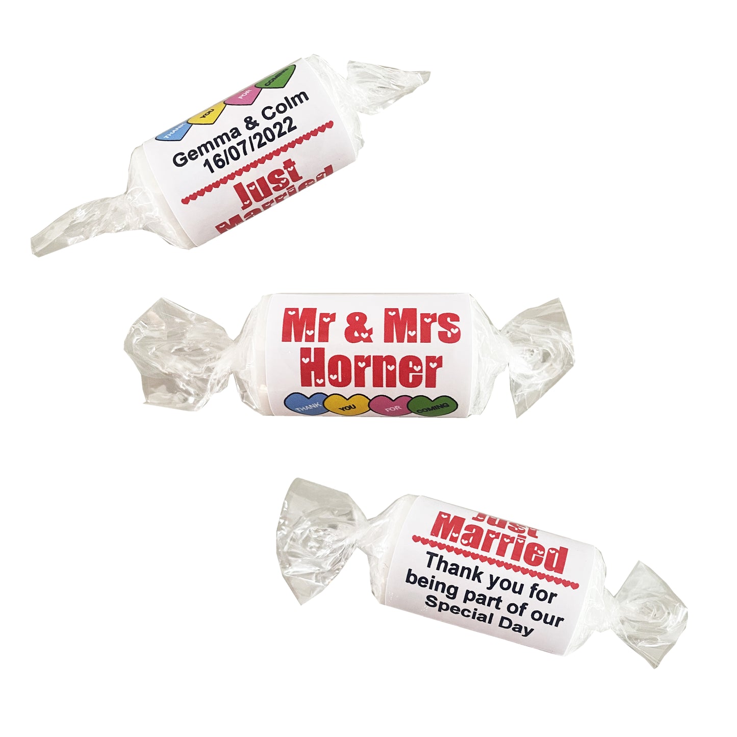 Personalised Love Heart Sweets Wedding Favours