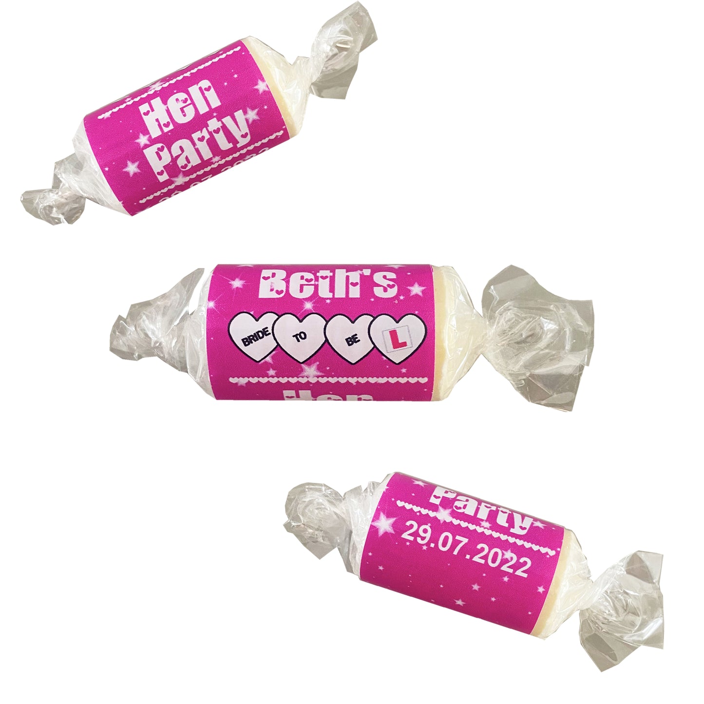 Sparkly Hot Pink Love Heart Sweets Hen Party