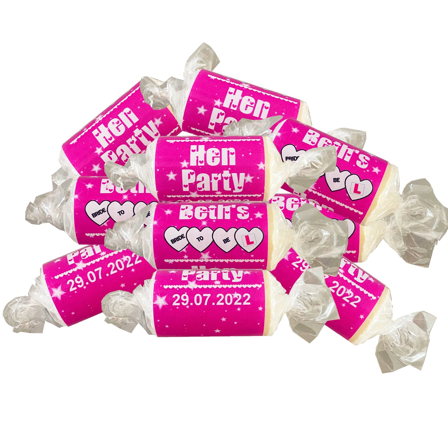 Sparkly Hot Pink Love Heart Sweets Hen Party