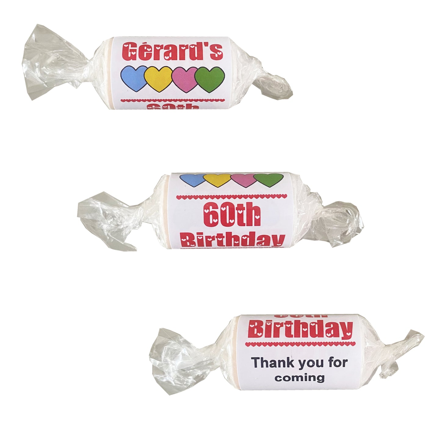 Birthday Party Personalised Love Heart Sweets