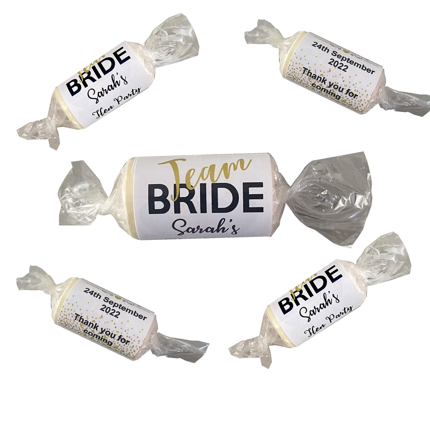 Personlalised Team Bride Hen Night Party Love Heart Sweets