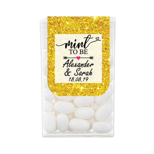 Personalised Gold Glitter Effect Tic Tac Favours