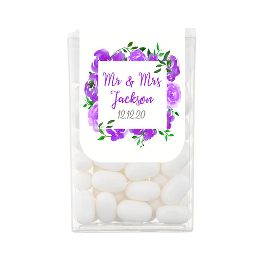 Personalised Purple Floral Wedding Favours
