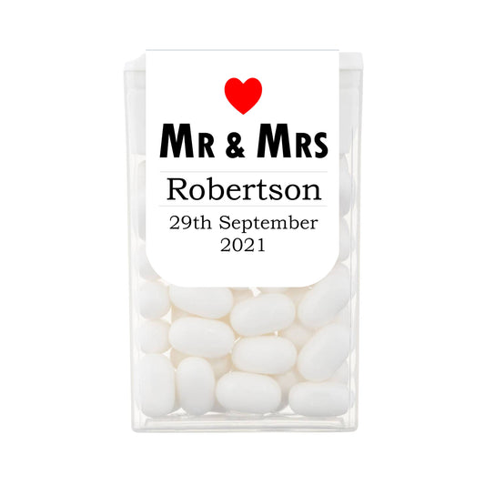 Mr & Mrs, Mr & Mr, Mrs & Mrs Personalised Tic Tacs