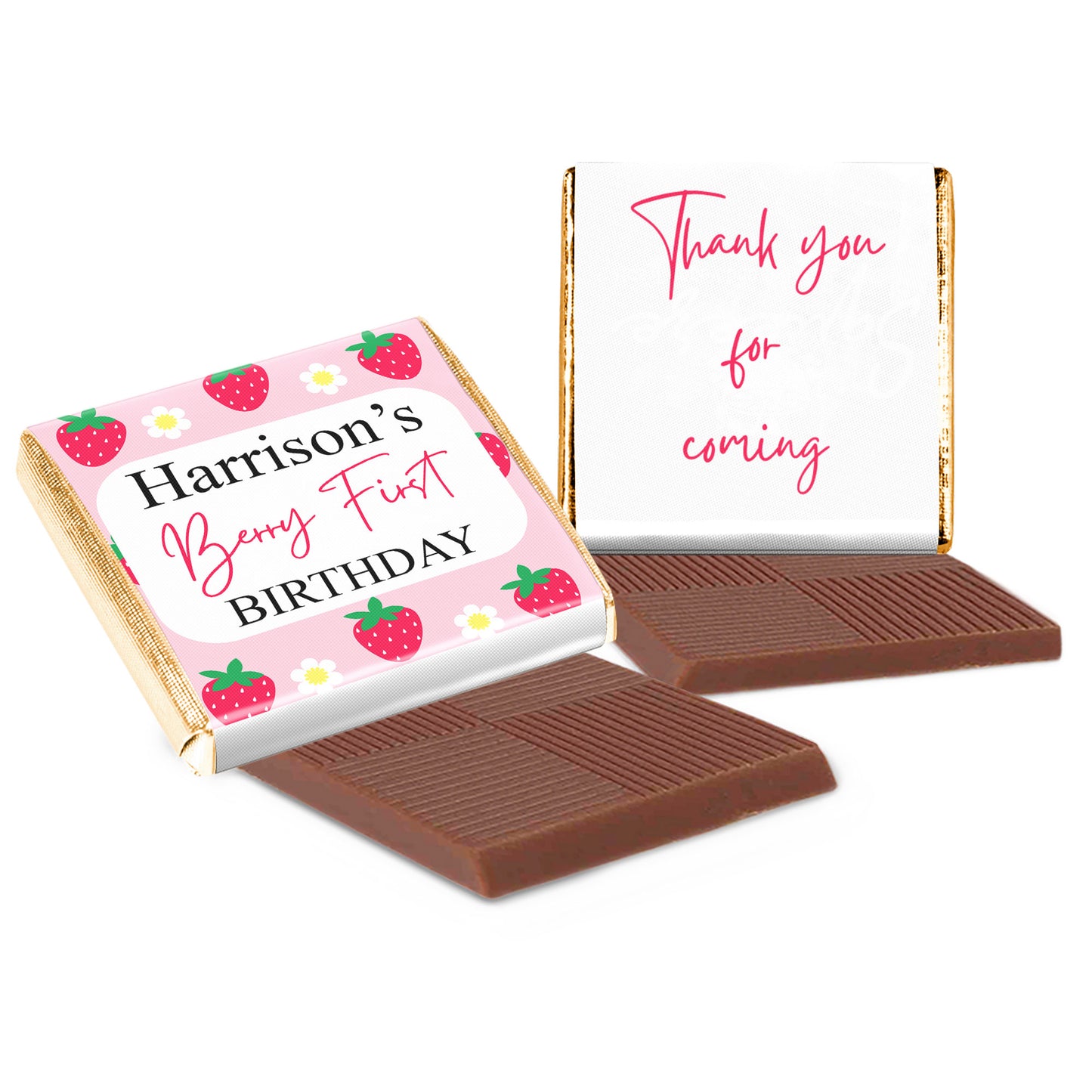 Personalised Berry First Birthdaty Party Chocolate Favours