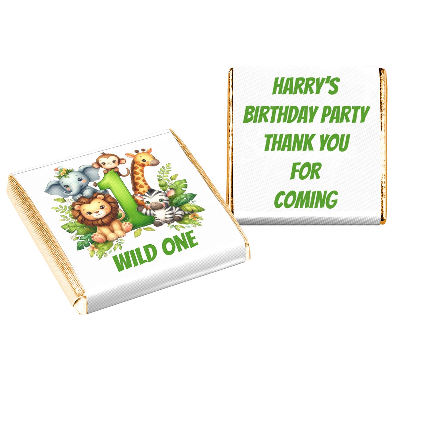 Personalised Wild One Safari Jungle Themed Birthday Party Favours
