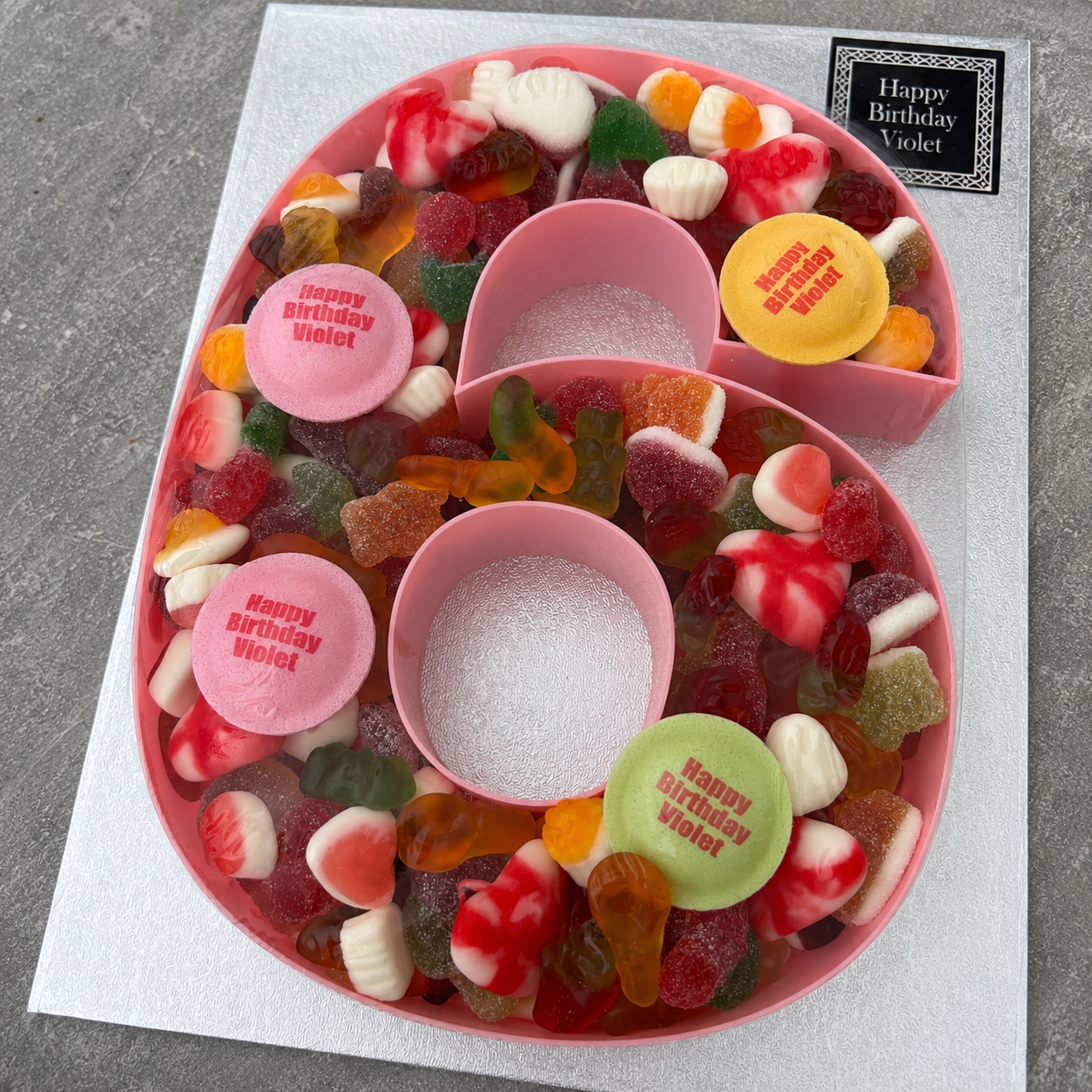 Personalised Birthday Party Sweet Cake Number Filled Trays