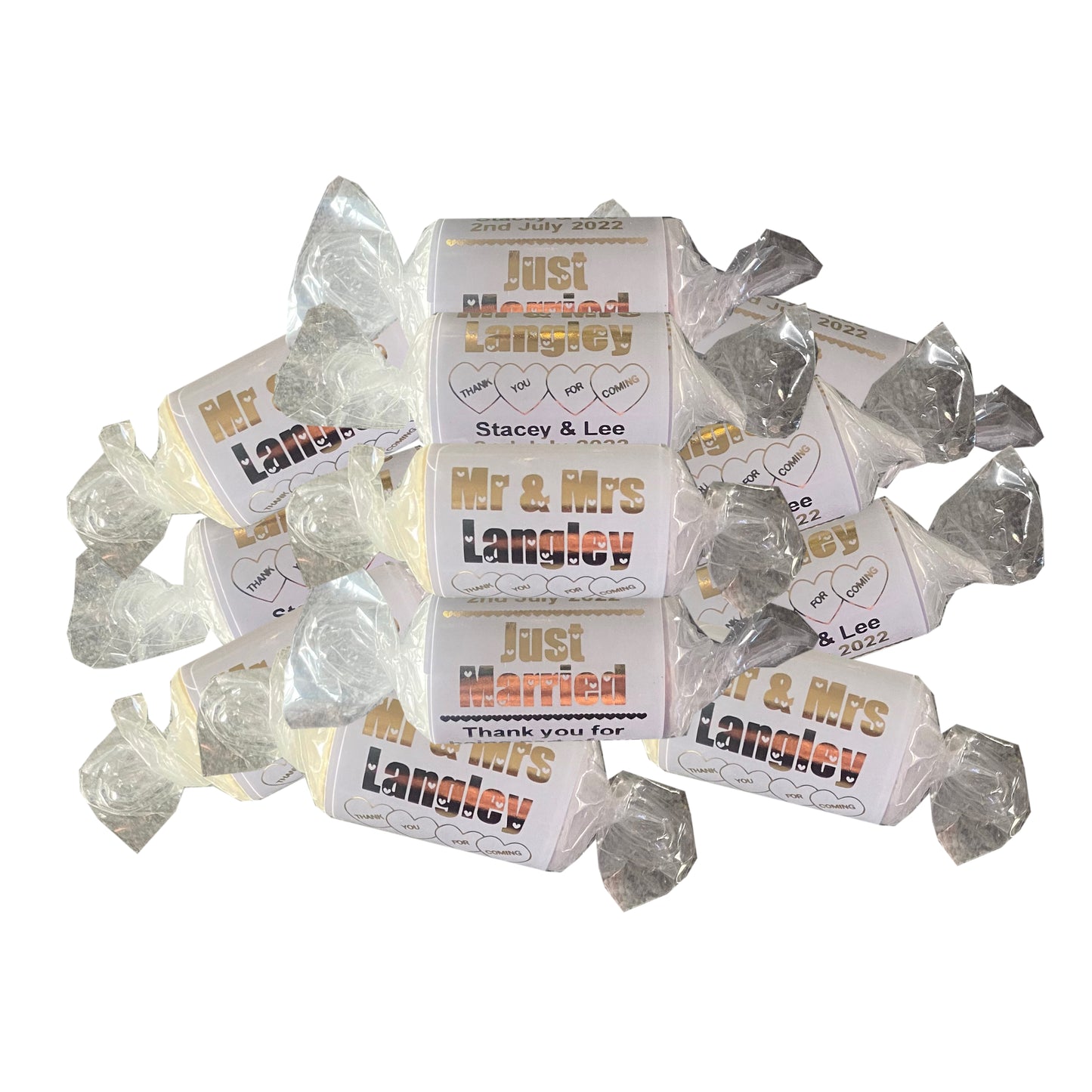 Gold & Silver Foiled Love Heart Sweets