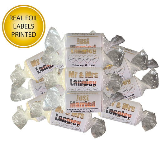 Gold & Silver Foiled Love Heart Sweets