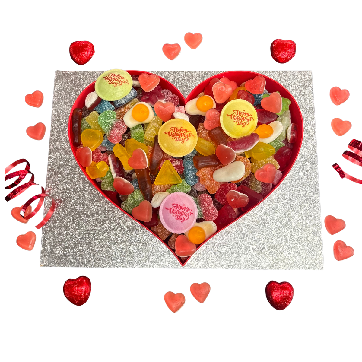 Personalised Heart Shaped Filled Sweetie Cake