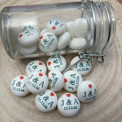 Printed Mento Chewy Mints Couples Initials
