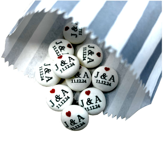 Personalised Printed Mento Chewy Mints Couples Initials