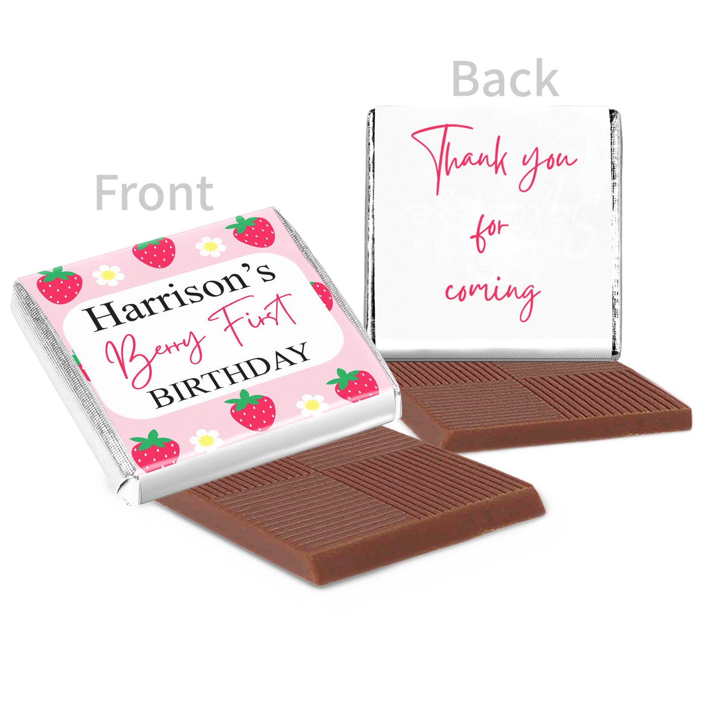 Personalised Berry First Birthdaty Party Chocolate Favours