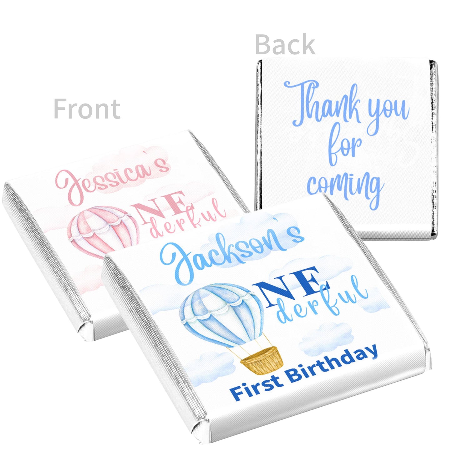 Personalised Onderful First Birthday Party Chocolate Favours