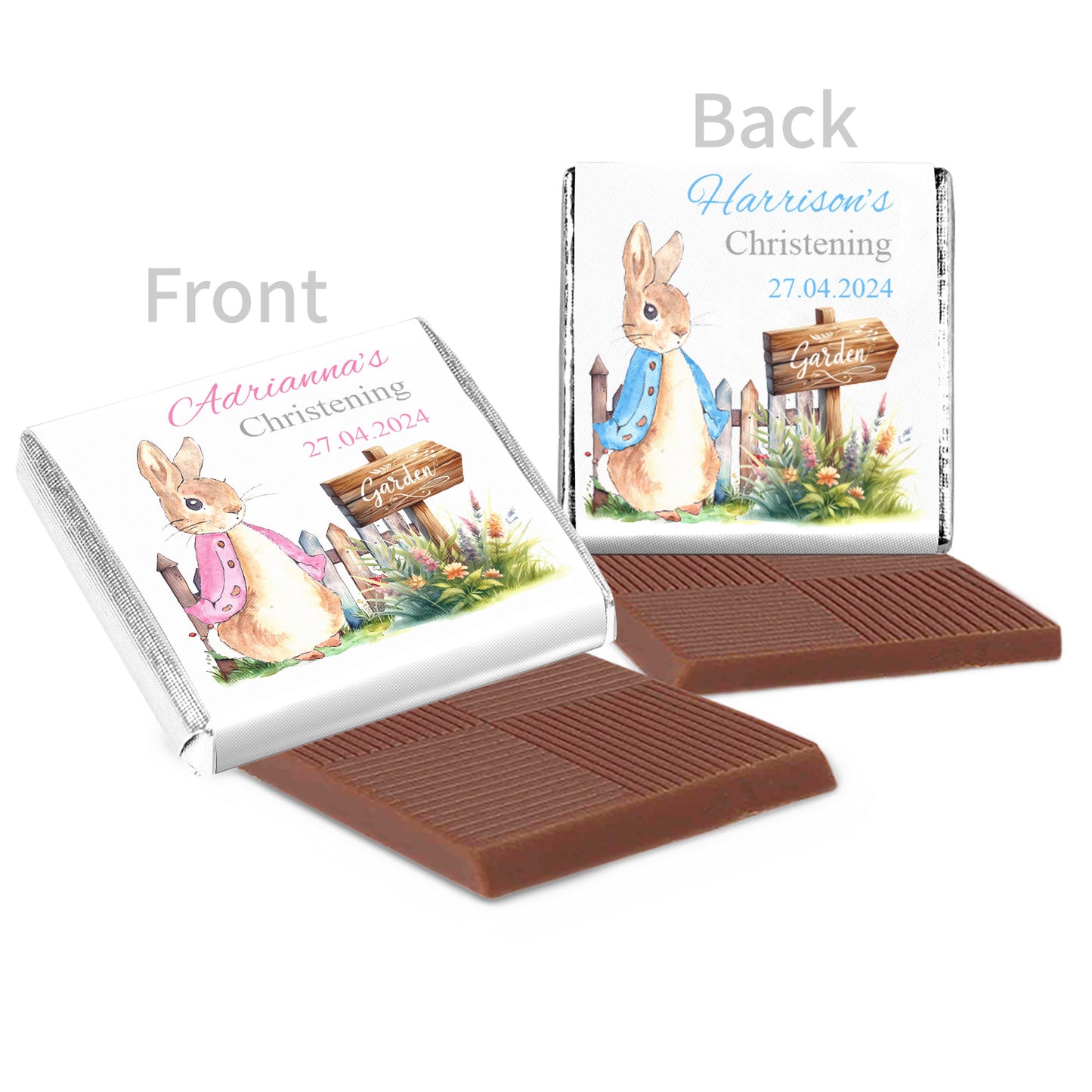 Personalised Peter Rabbit Childrens Party Chocolate Favours