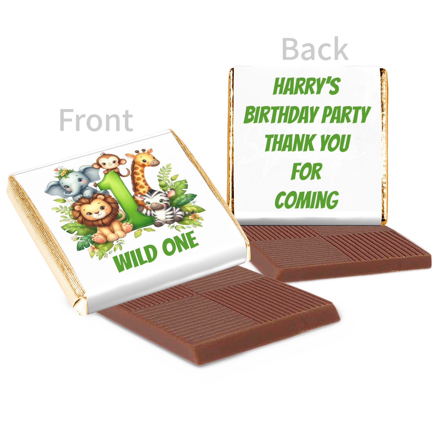 Personalised Wild One Safari Jungle Themed Birthday Party Favours