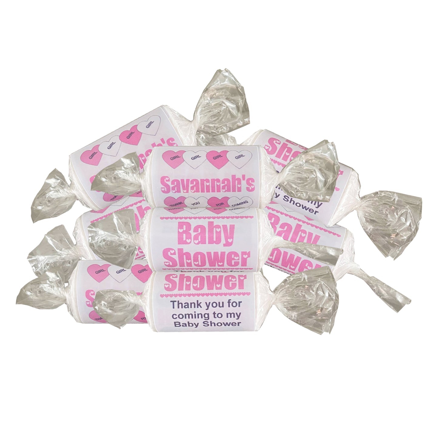 Pink Baby Shower Love Heart Sweet Favours