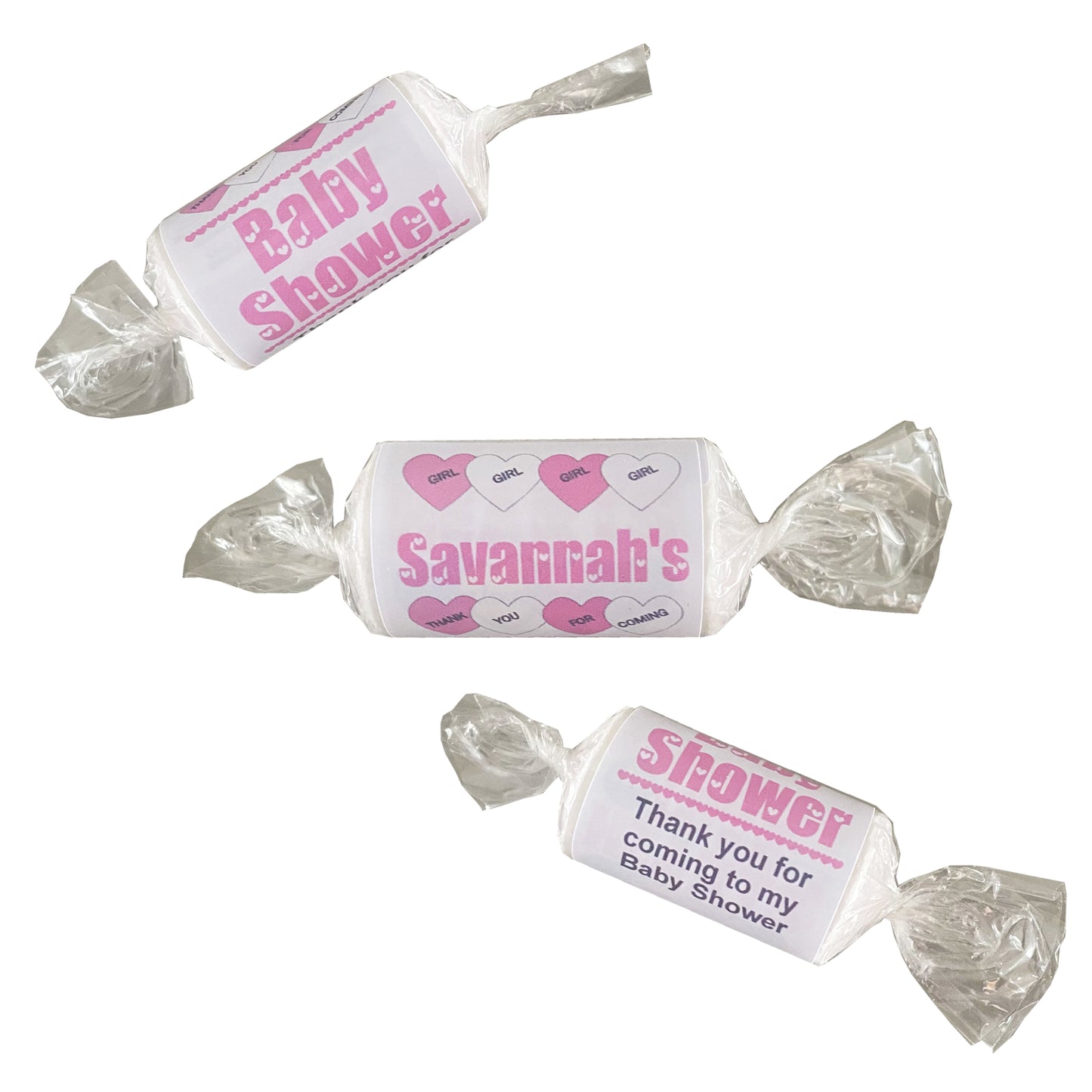 Pink Baby Shower Love Heart Sweet Favours