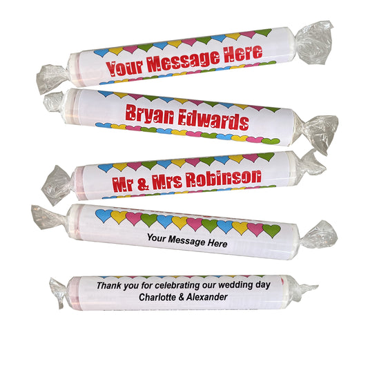 Personalised Giant Love Heart Sweets Name Place Settings