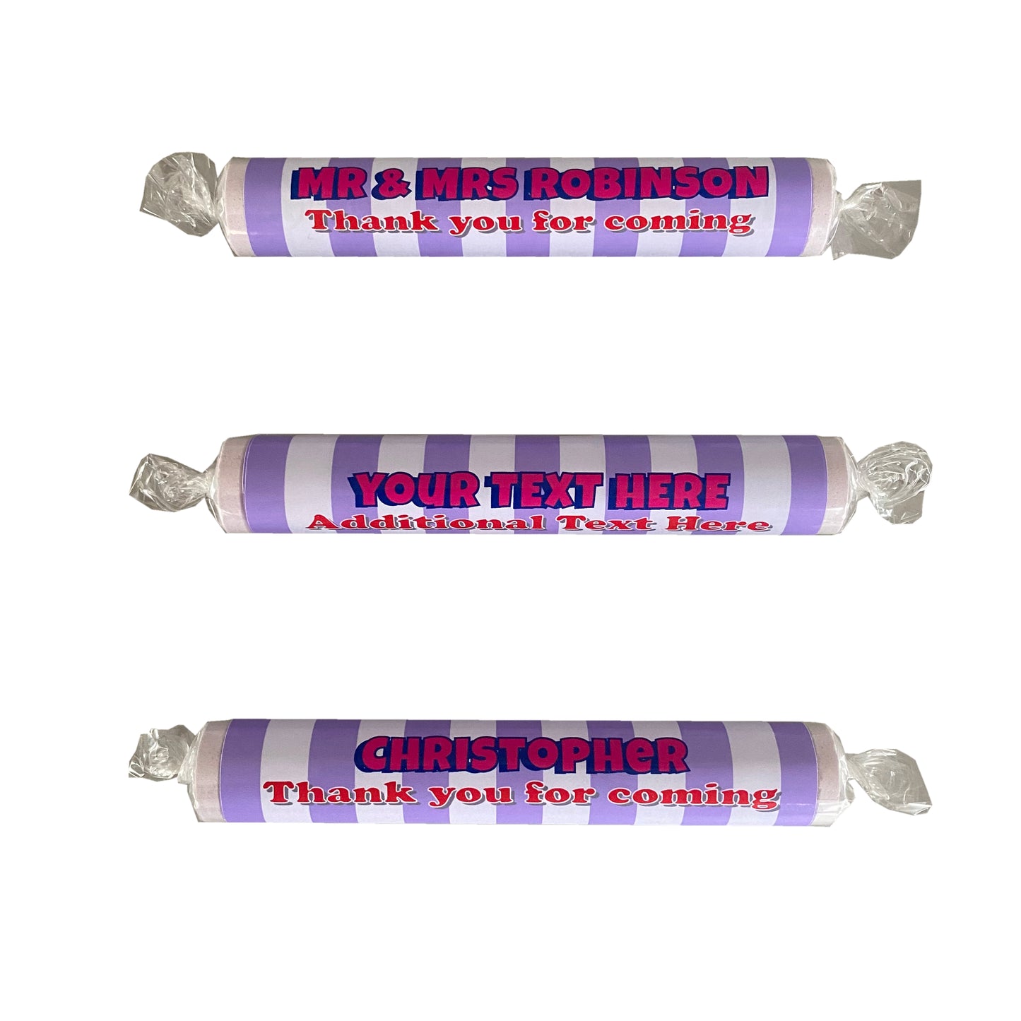 Personalised Giant Parma Violet Sweets Name Place Settings