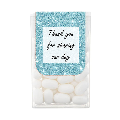 Tiffany Blue Glitter Effect Personalised Tic Tac Favours