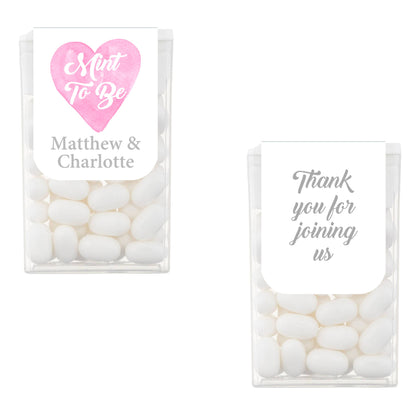 Mint To be Watercolour Pink Heart Tic Tac Favours