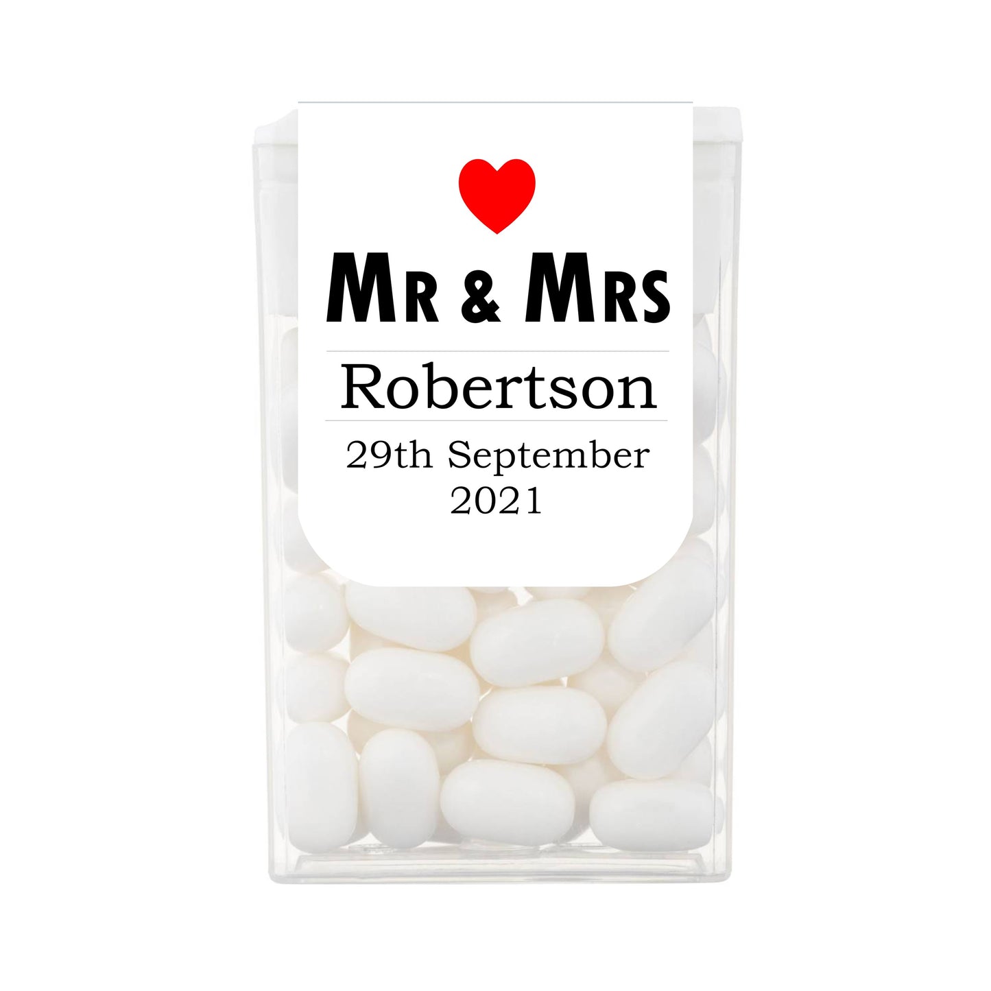 Mr & Mrs, Mr & Mr, Mrs & Mrs Personalised Tic Tacs