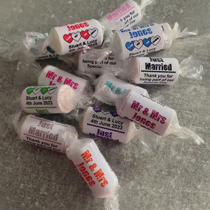 Black & White Wedding Favours Love Heart Sweets