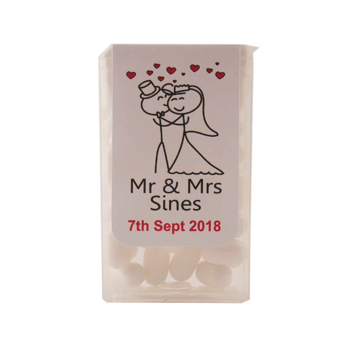 Persaonslied Dancing Couple Tic Tac Wedding Favours